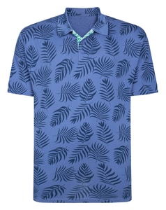 Bigdude Allover Print Polo Shirt Dusty Blue